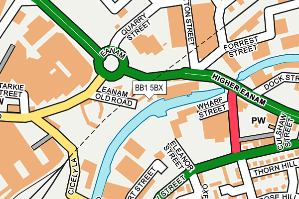 BB1 5BX map - OS OpenMap – Local (Ordnance Survey)