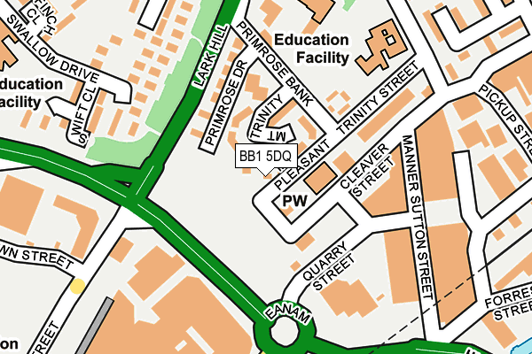 BB1 5DQ map - OS OpenMap – Local (Ordnance Survey)