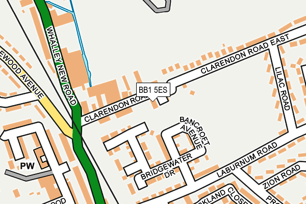 BB1 5ES map - OS OpenMap – Local (Ordnance Survey)