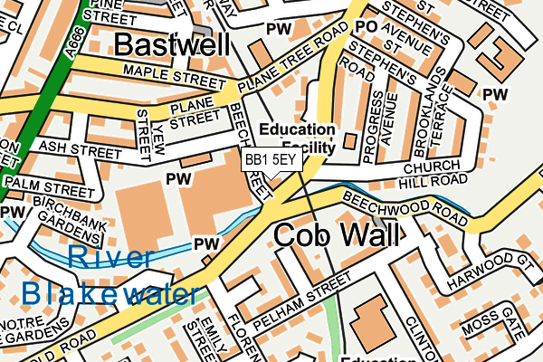 BB1 5EY map - OS OpenMap – Local (Ordnance Survey)