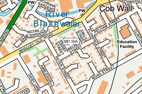 BB1 5HA map - OS OpenMap – Local (Ordnance Survey)