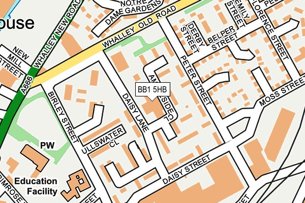 BB1 5HB map - OS OpenMap – Local (Ordnance Survey)