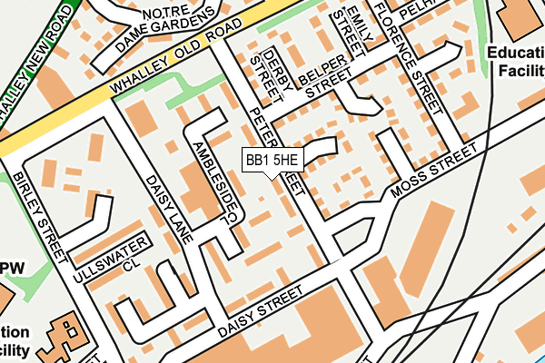 BB1 5HE map - OS OpenMap – Local (Ordnance Survey)