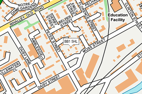 BB1 5HL map - OS OpenMap – Local (Ordnance Survey)