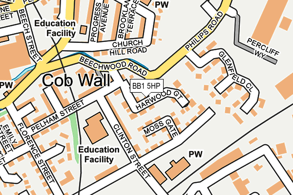 BB1 5HP map - OS OpenMap – Local (Ordnance Survey)