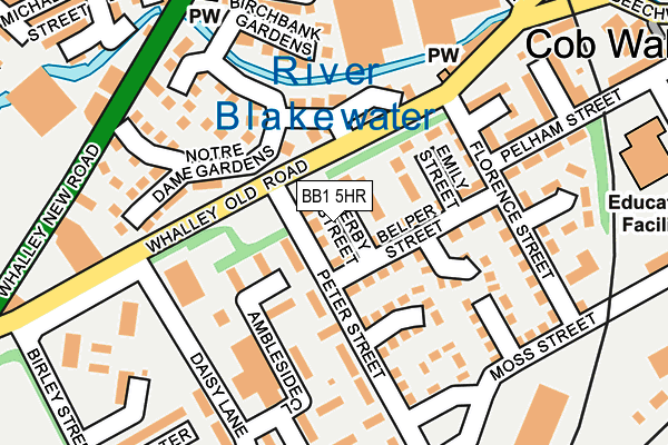 BB1 5HR map - OS OpenMap – Local (Ordnance Survey)