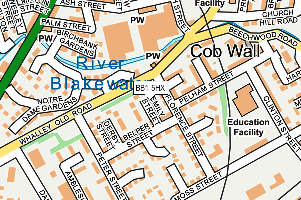 BB1 5HX map - OS OpenMap – Local (Ordnance Survey)