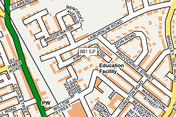 BB1 5JF map - OS OpenMap – Local (Ordnance Survey)