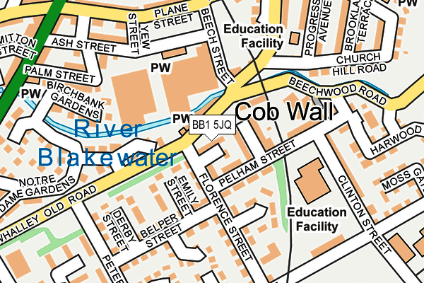 BB1 5JQ map - OS OpenMap – Local (Ordnance Survey)