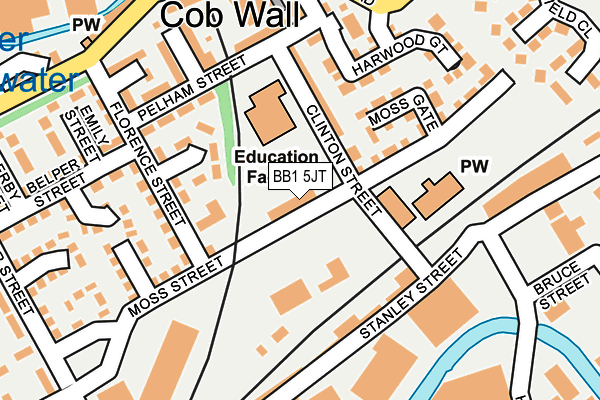BB1 5JT map - OS OpenMap – Local (Ordnance Survey)