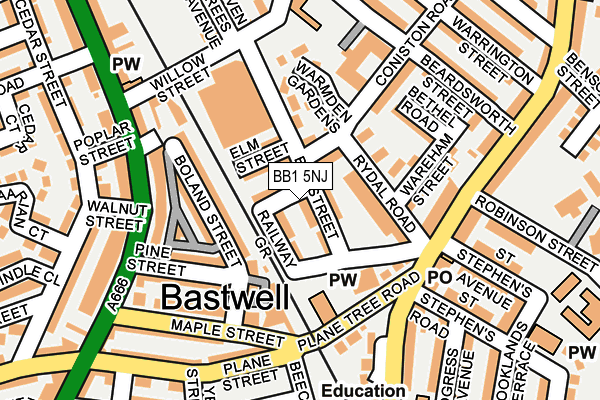 BB1 5NJ map - OS OpenMap – Local (Ordnance Survey)