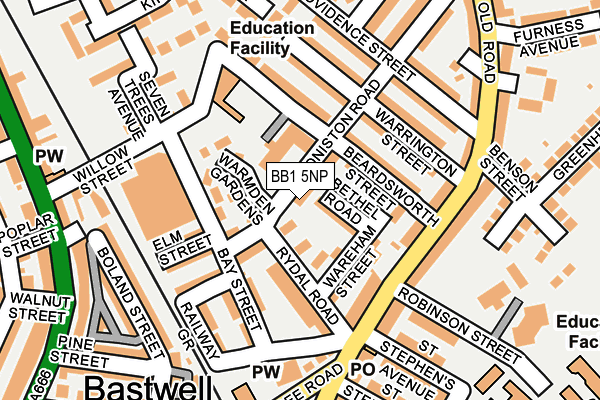 BB1 5NP map - OS OpenMap – Local (Ordnance Survey)