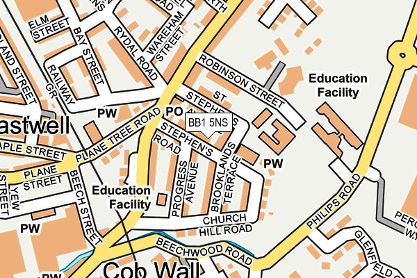 BB1 5NS map - OS OpenMap – Local (Ordnance Survey)