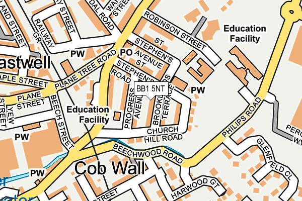 BB1 5NT map - OS OpenMap – Local (Ordnance Survey)