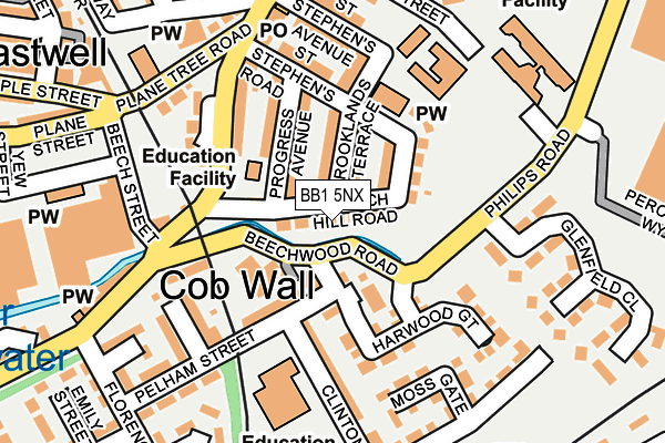 BB1 5NX map - OS OpenMap – Local (Ordnance Survey)