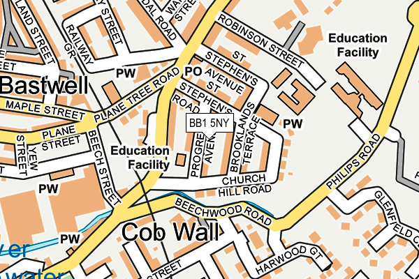 BB1 5NY map - OS OpenMap – Local (Ordnance Survey)