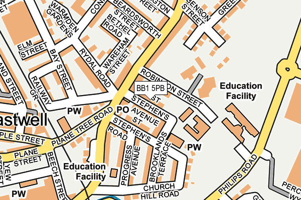BB1 5PB map - OS OpenMap – Local (Ordnance Survey)