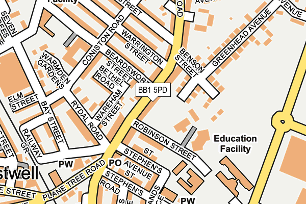 BB1 5PD map - OS OpenMap – Local (Ordnance Survey)