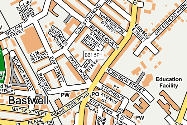 BB1 5PH map - OS OpenMap – Local (Ordnance Survey)