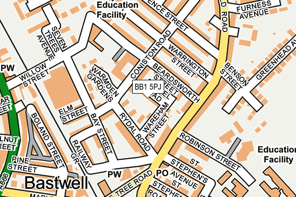 BB1 5PJ map - OS OpenMap – Local (Ordnance Survey)
