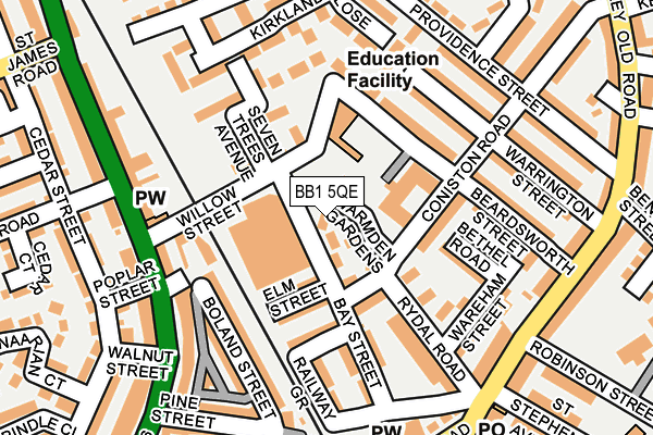 BB1 5QE map - OS OpenMap – Local (Ordnance Survey)