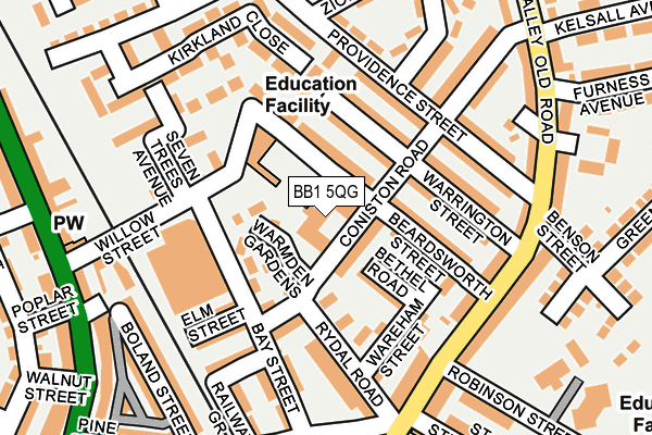 BB1 5QG map - OS OpenMap – Local (Ordnance Survey)
