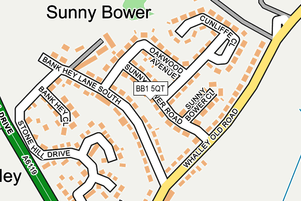 BB1 5QT map - OS OpenMap – Local (Ordnance Survey)