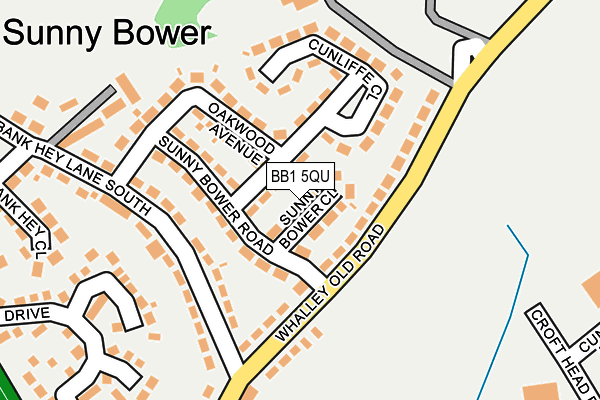 BB1 5QU map - OS OpenMap – Local (Ordnance Survey)