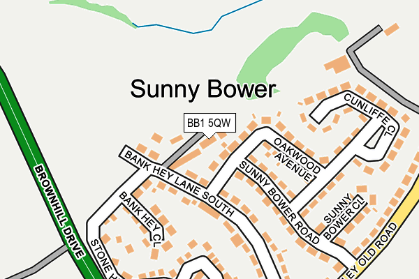 BB1 5QW map - OS OpenMap – Local (Ordnance Survey)