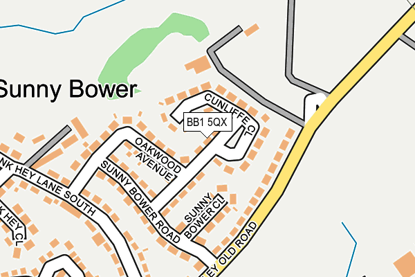 BB1 5QX map - OS OpenMap – Local (Ordnance Survey)