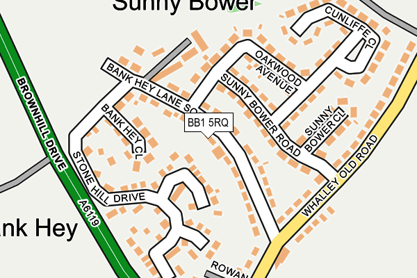 BB1 5RQ map - OS OpenMap – Local (Ordnance Survey)