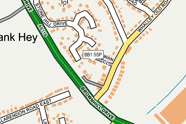 BB1 5SP map - OS OpenMap – Local (Ordnance Survey)