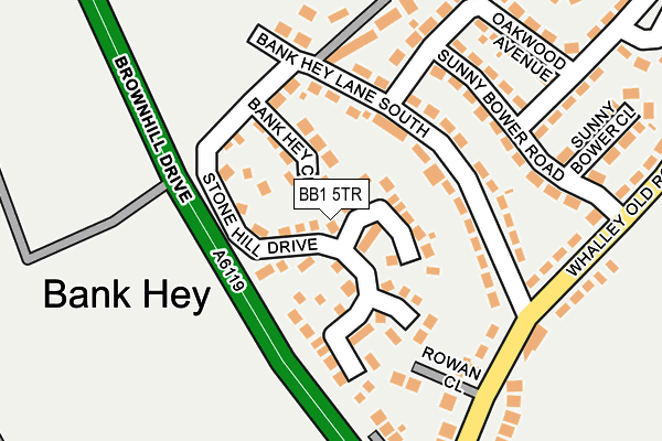 BB1 5TR map - OS OpenMap – Local (Ordnance Survey)