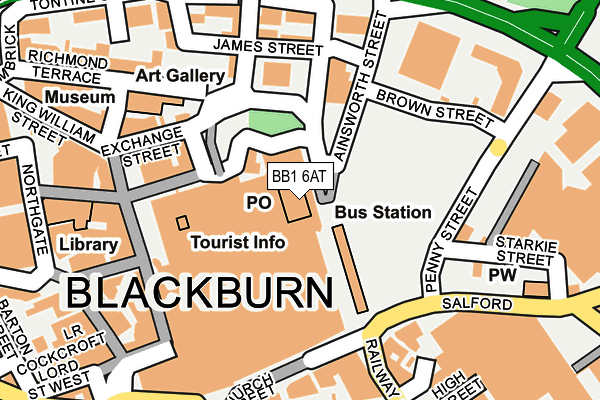 BB1 6AT map - OS OpenMap – Local (Ordnance Survey)