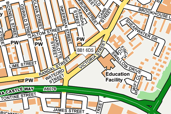 BB1 6DS map - OS OpenMap – Local (Ordnance Survey)