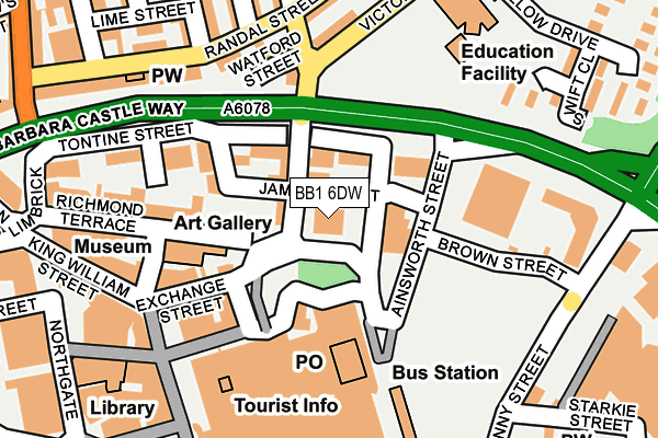 BB1 6DW map - OS OpenMap – Local (Ordnance Survey)