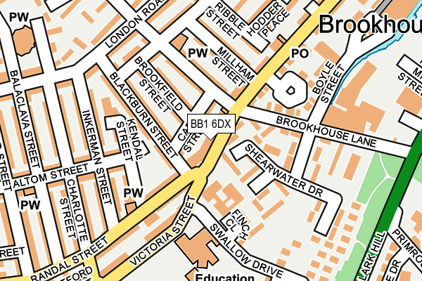 BB1 6DX map - OS OpenMap – Local (Ordnance Survey)