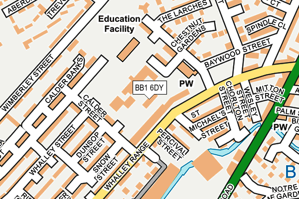 BB1 6DY map - OS OpenMap – Local (Ordnance Survey)