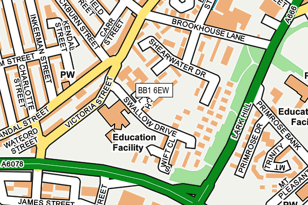 BB1 6EW map - OS OpenMap – Local (Ordnance Survey)