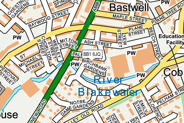 BB1 6JQ map - OS OpenMap – Local (Ordnance Survey)