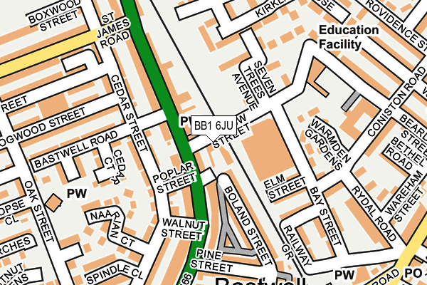 BB1 6JU map - OS OpenMap – Local (Ordnance Survey)