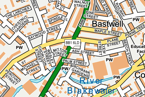 BB1 6LD map - OS OpenMap – Local (Ordnance Survey)
