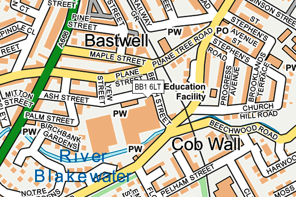 BB1 6LT map - OS OpenMap – Local (Ordnance Survey)