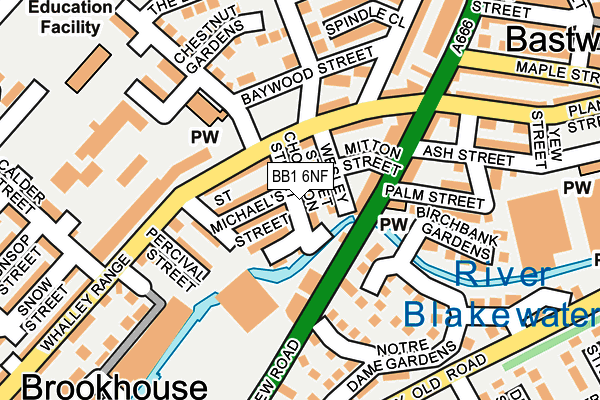 BB1 6NF map - OS OpenMap – Local (Ordnance Survey)