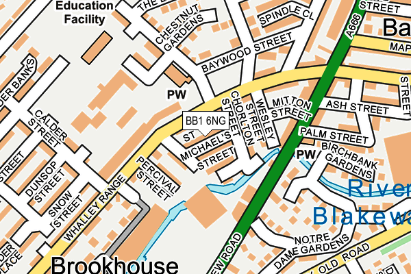 BB1 6NG map - OS OpenMap – Local (Ordnance Survey)