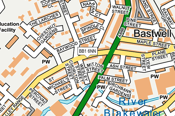 BB1 6NN map - OS OpenMap – Local (Ordnance Survey)