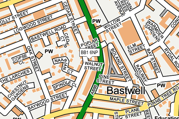 BB1 6NP map - OS OpenMap – Local (Ordnance Survey)