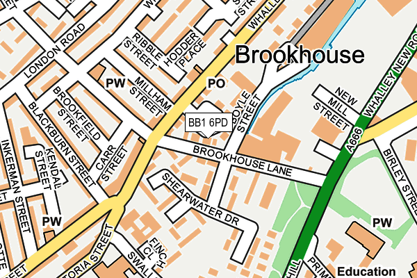 BB1 6PD map - OS OpenMap – Local (Ordnance Survey)