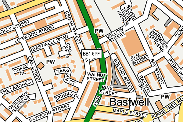 BB1 6PF map - OS OpenMap – Local (Ordnance Survey)