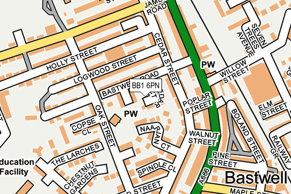 BB1 6PN map - OS OpenMap – Local (Ordnance Survey)